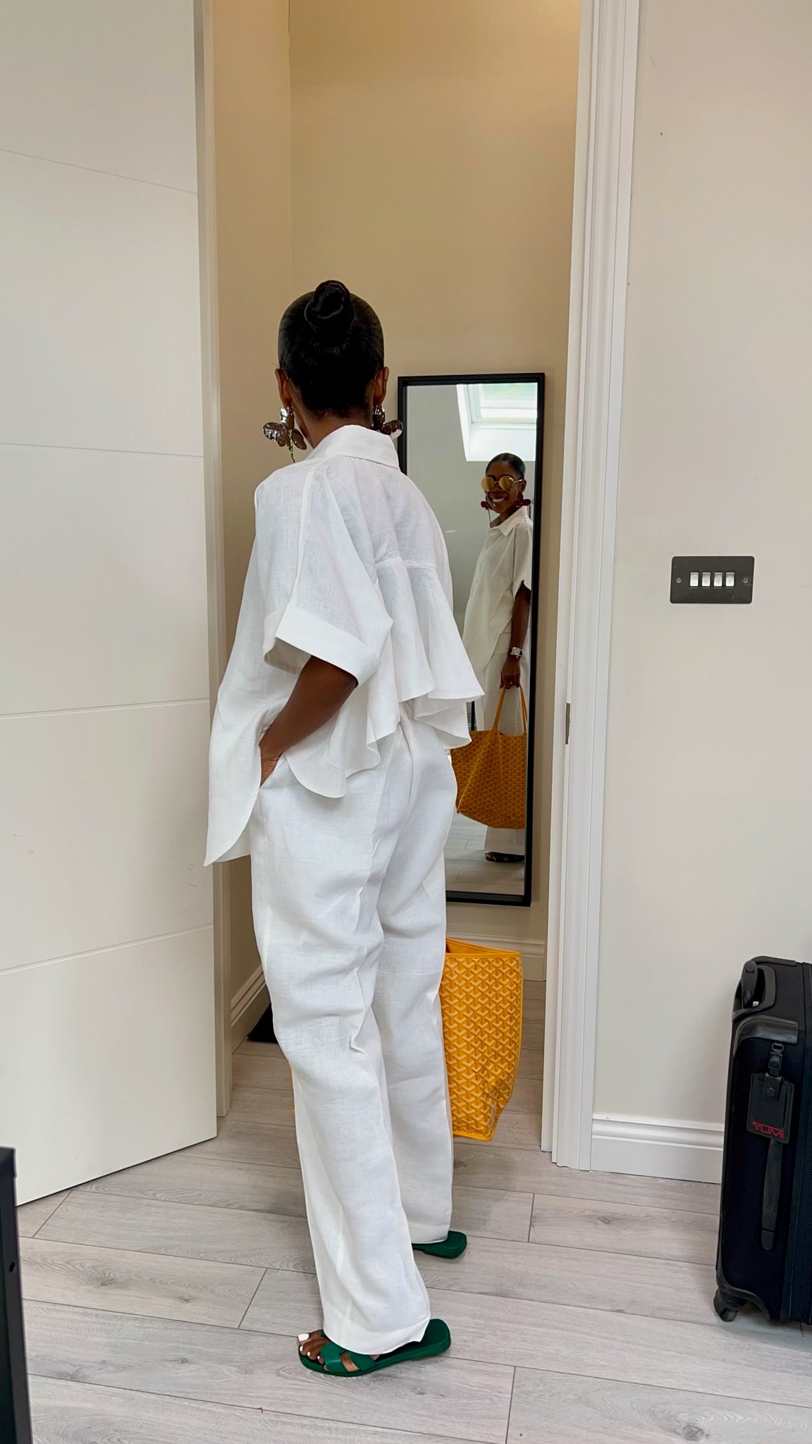 Ruffled Back Pant Set