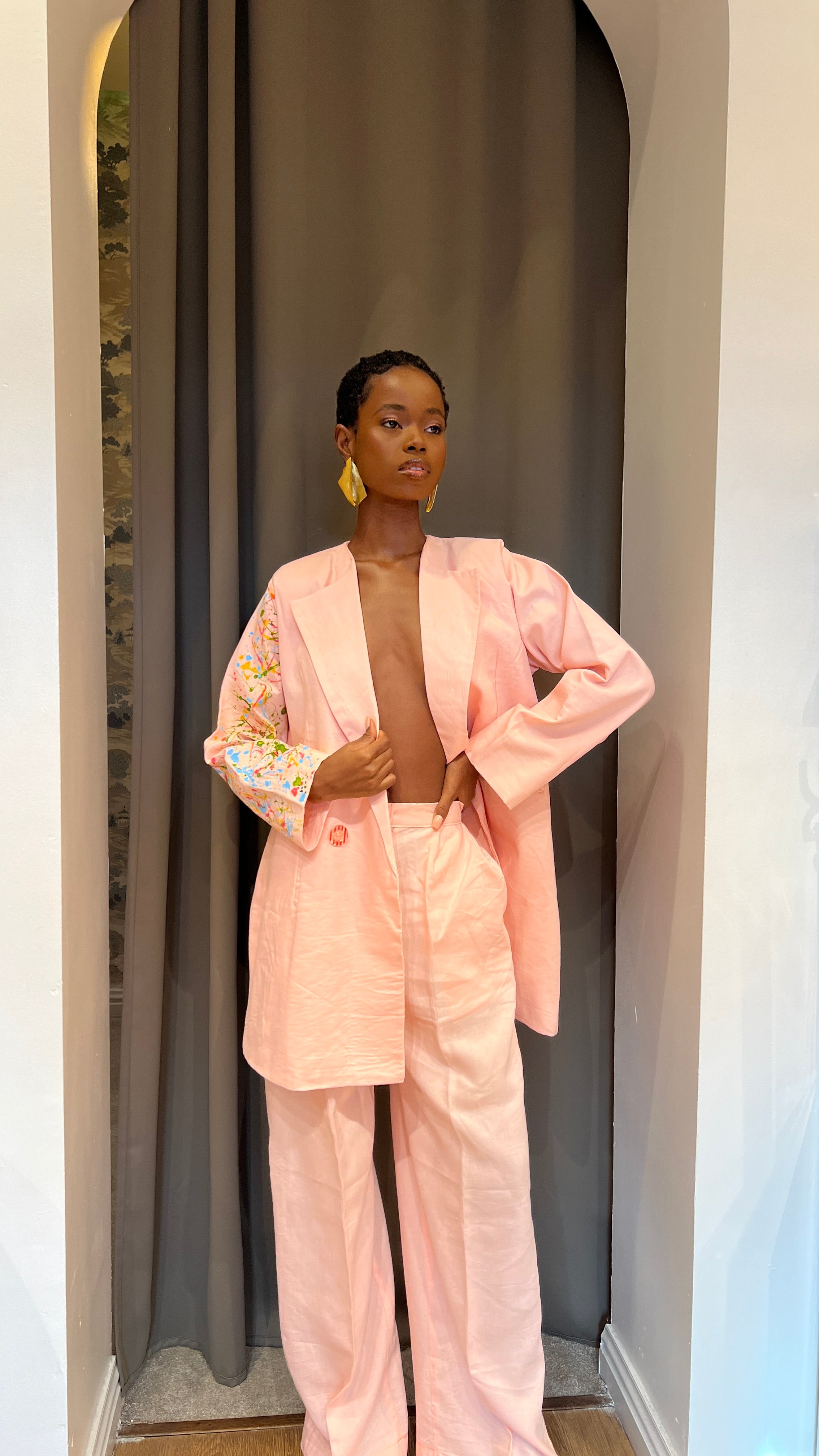 Linen Oversized Blazer Set