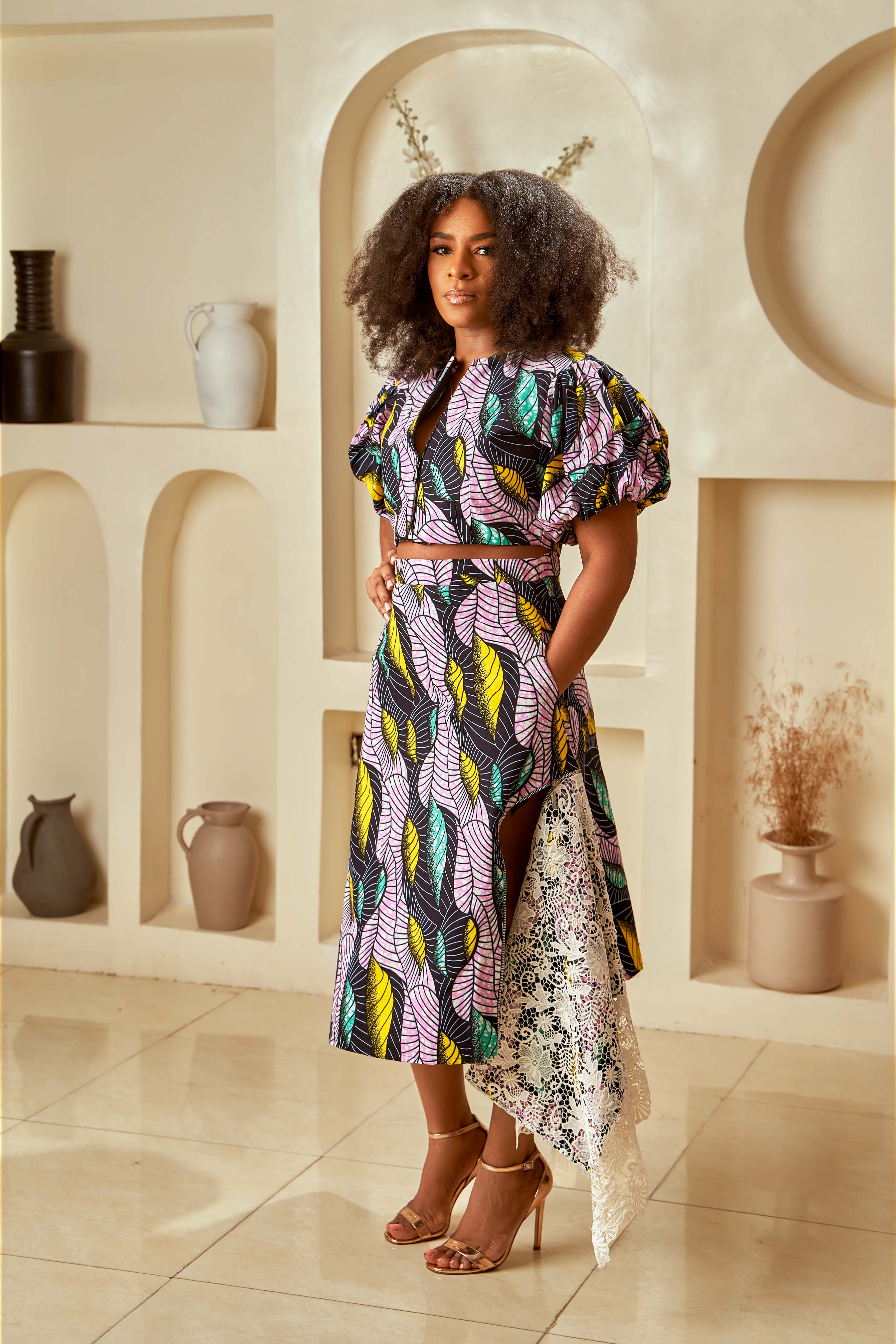 Ankara Zippered Skirt Set