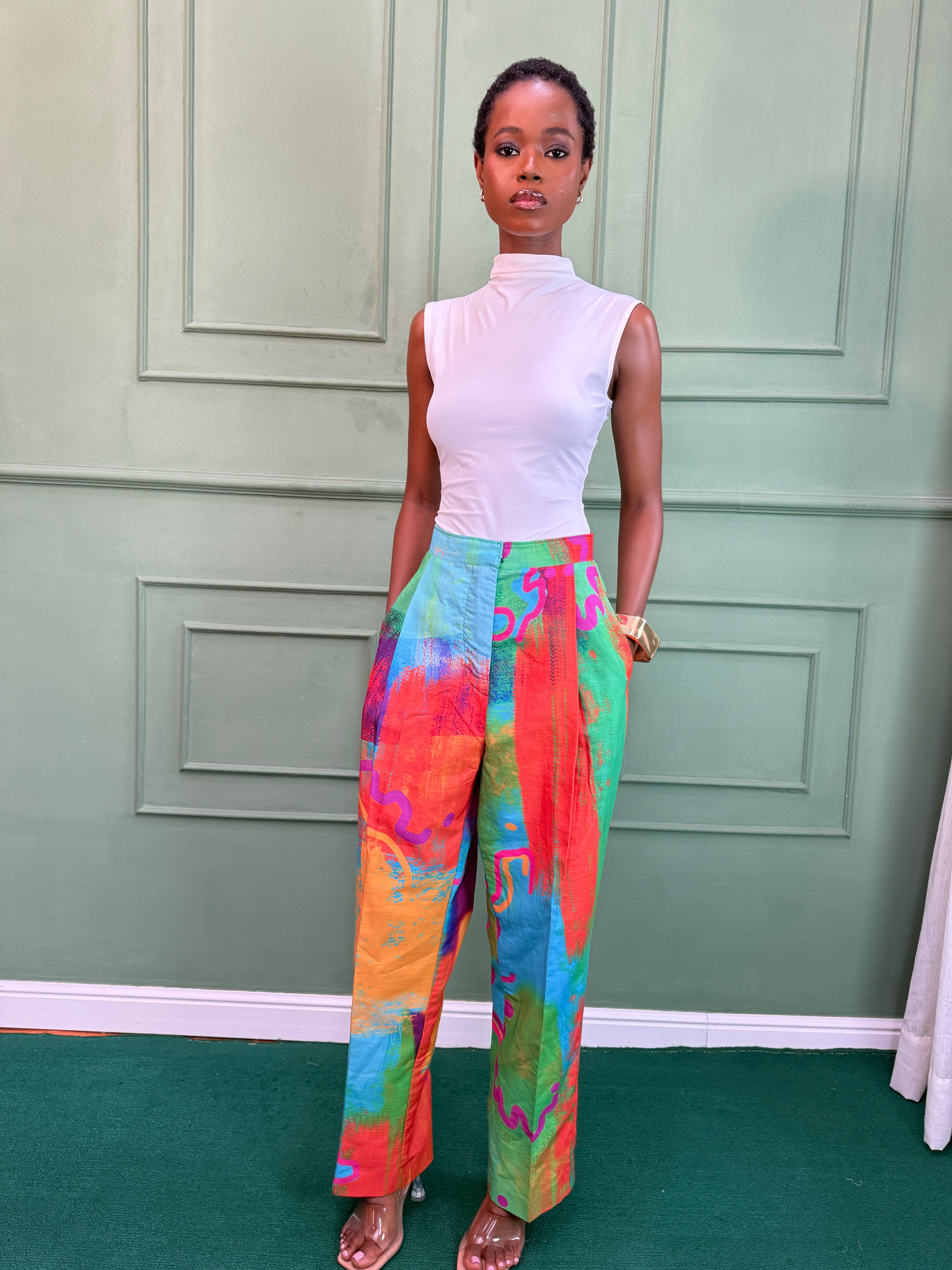Printed Straight Pants