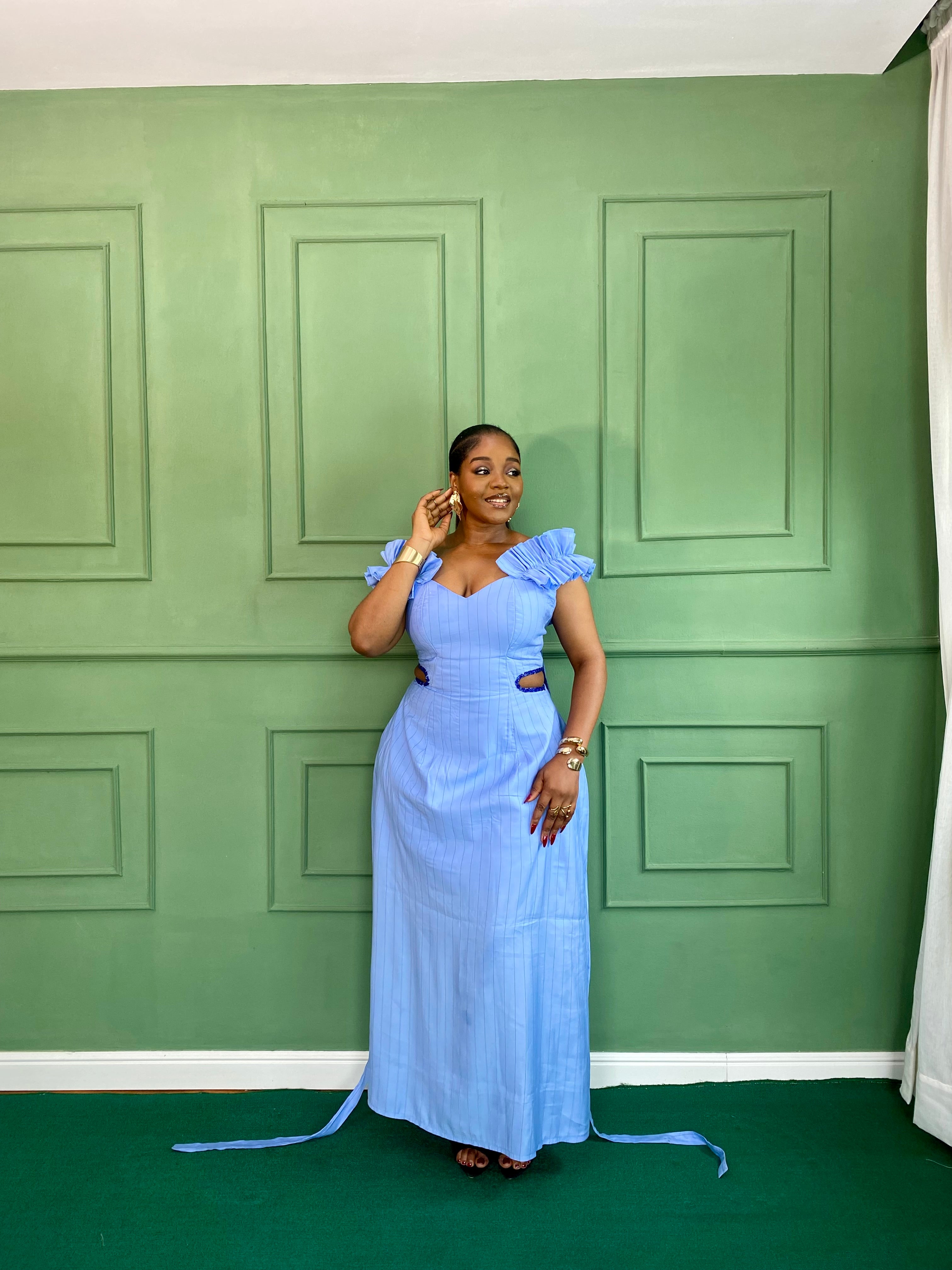 Blue Cut Out Dress
