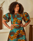 Ankara Zippered Skirt Set