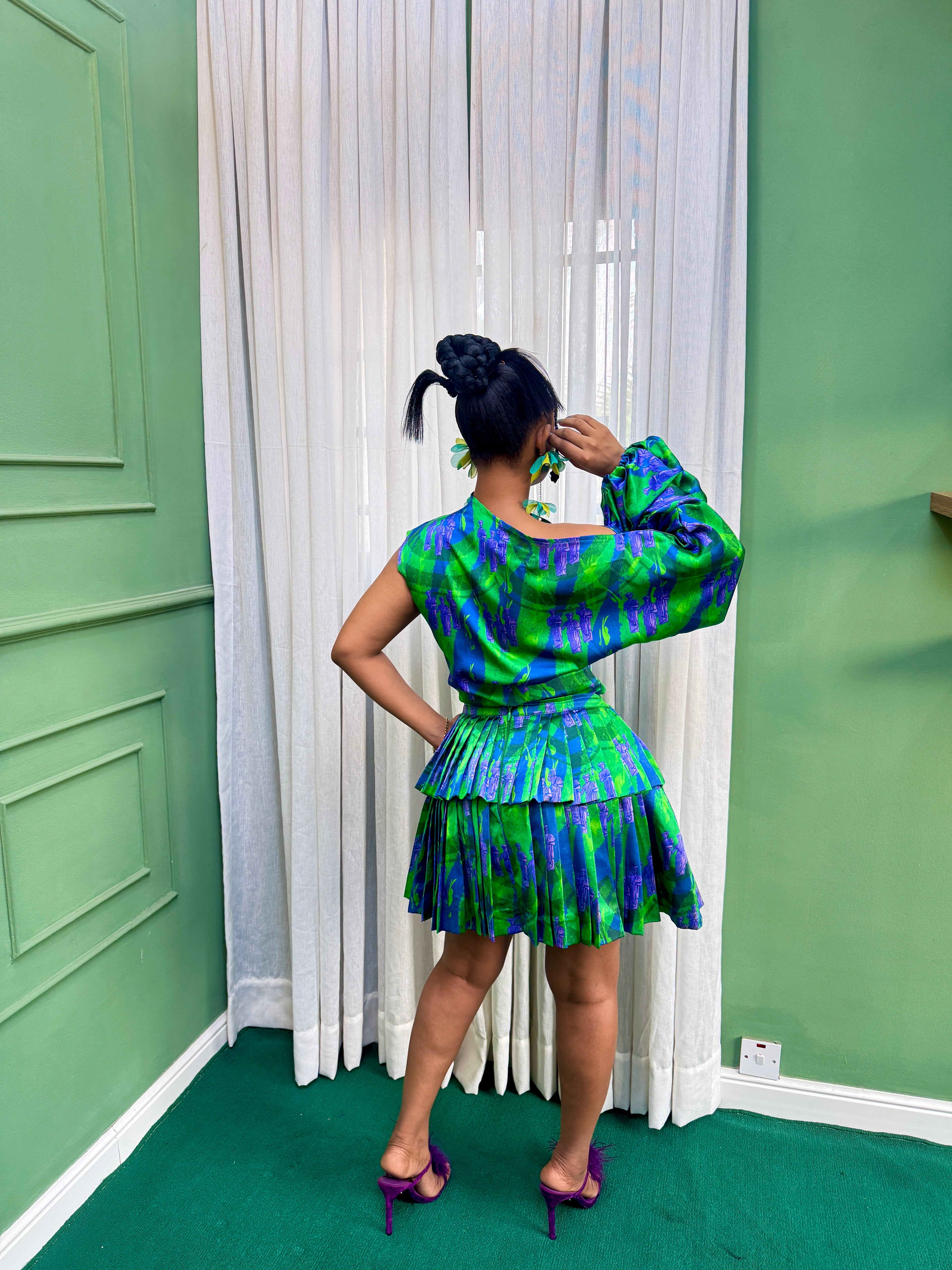 Double Layered Pleated Skirt