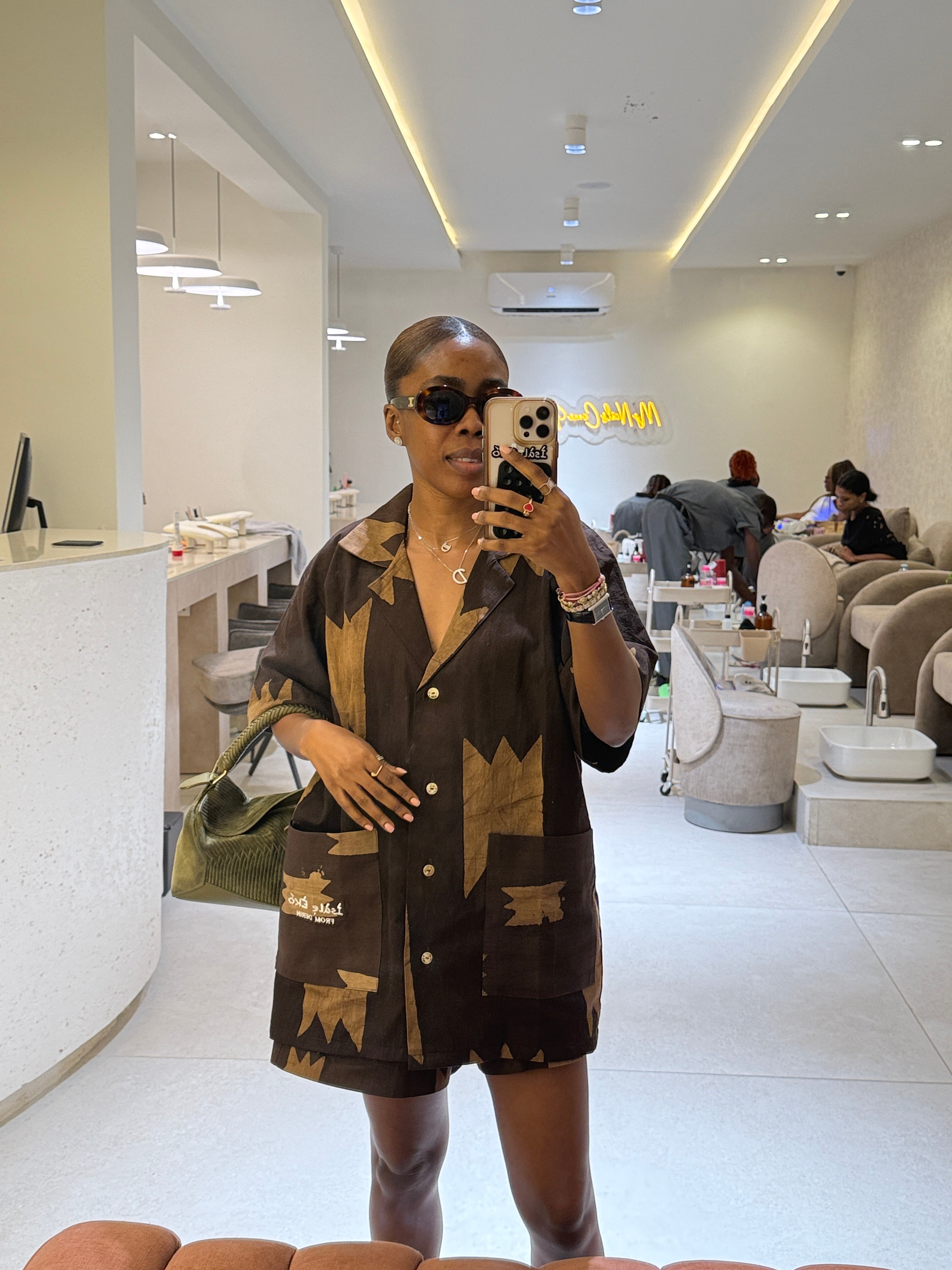 Adire Boxy Short set