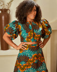 Ankara Zippered Skirt Set