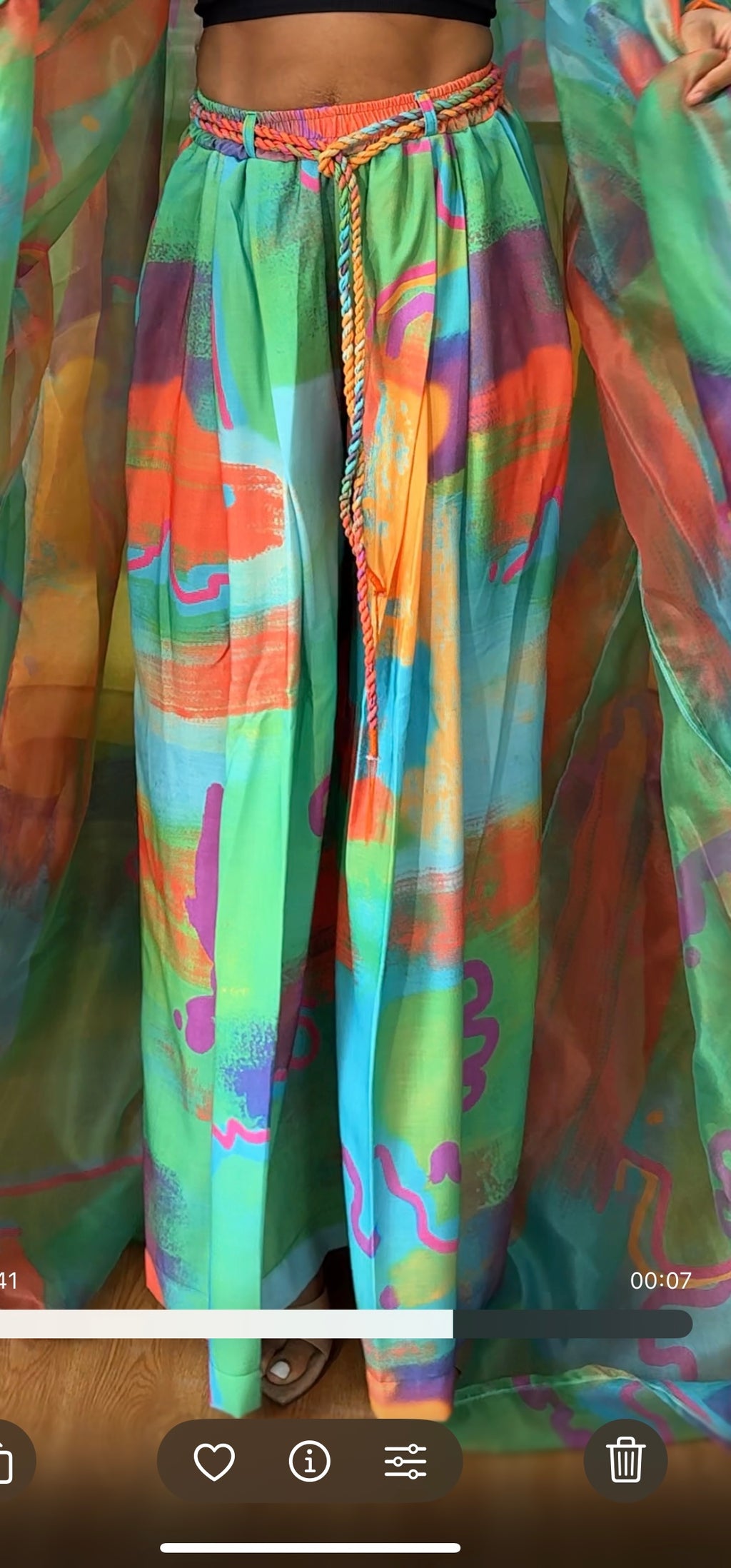 Printed Linen Pants