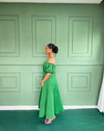 Green Aso Oke Dress ( Midi )