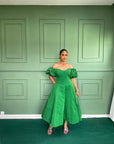 Green Aso Oke Dress ( Midi )