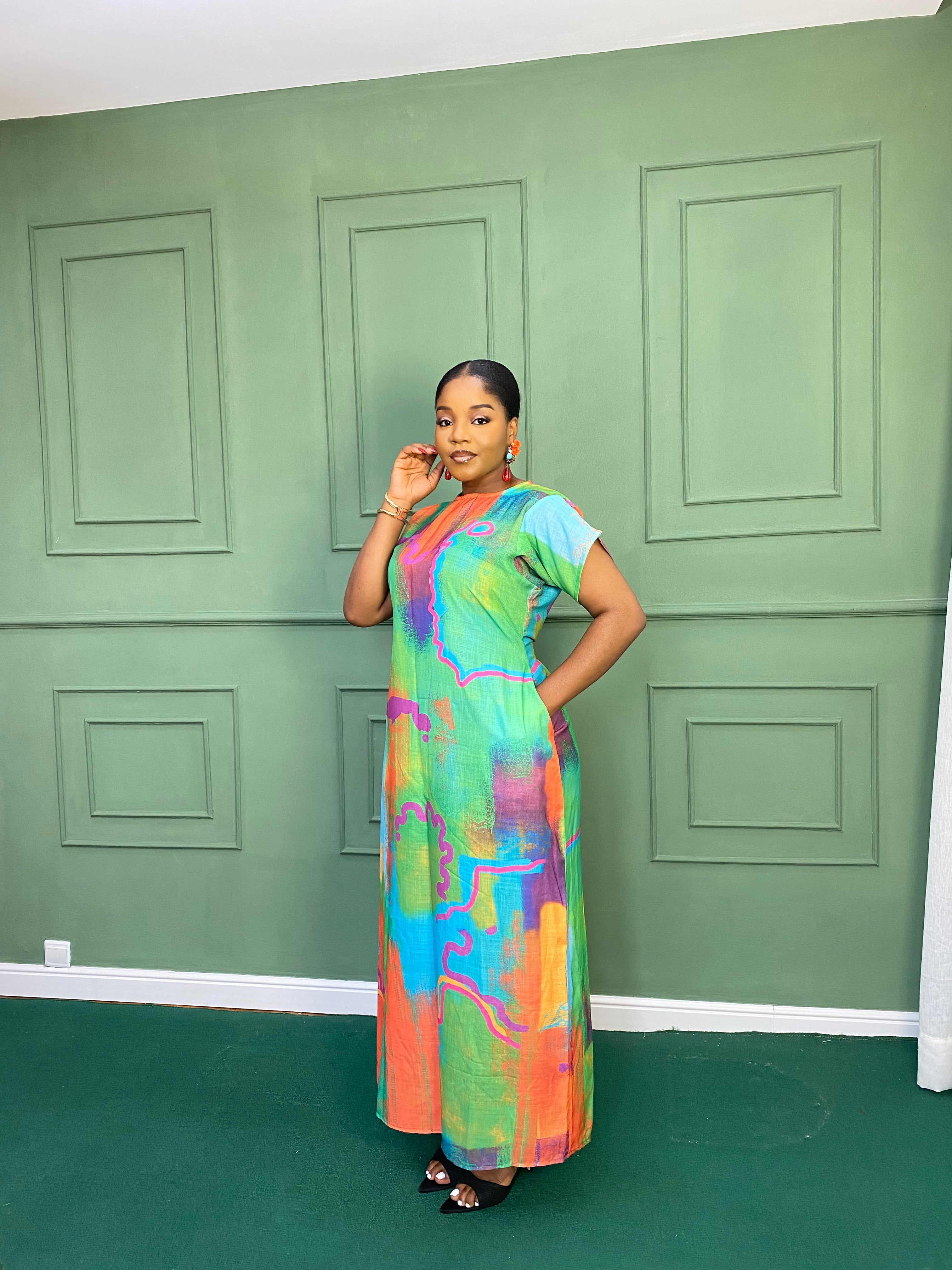 Printed Linen Dress