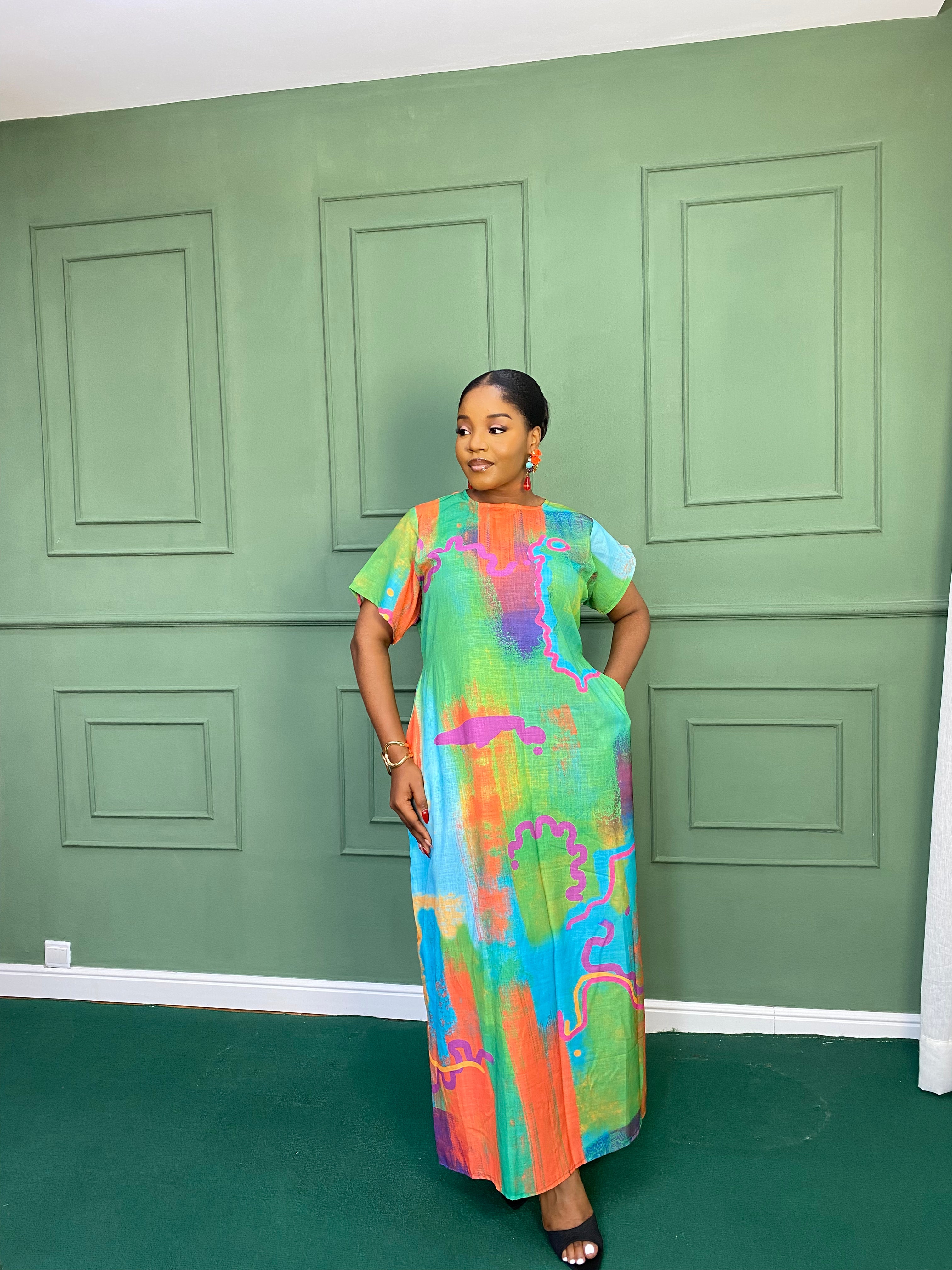 Printed Linen Dress
