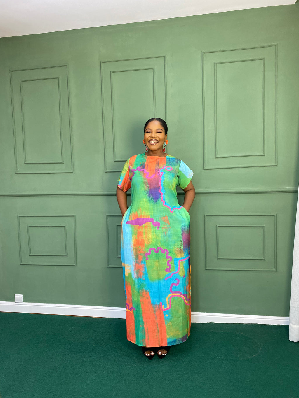 Printed Linen Dress