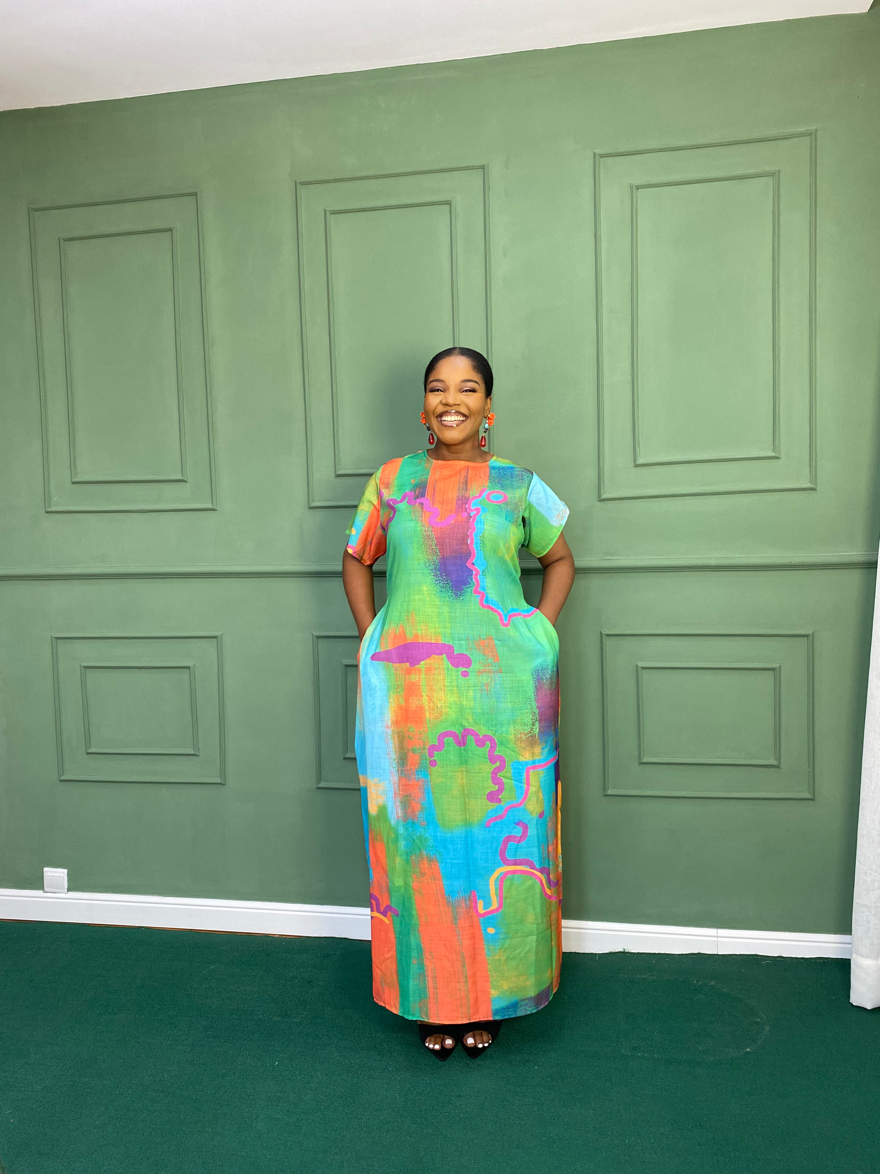 Printed Linen Dress