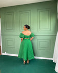 Green Aso Oke Dress ( Midi )