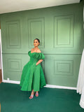 Green Aso Oke Dress ( Midi )