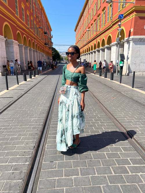Adire Skirt & Crop Top