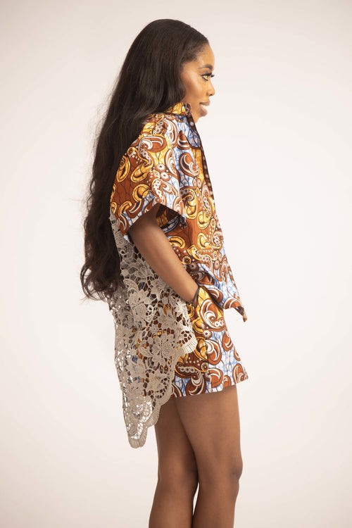 Ankara Laced Skirt Set