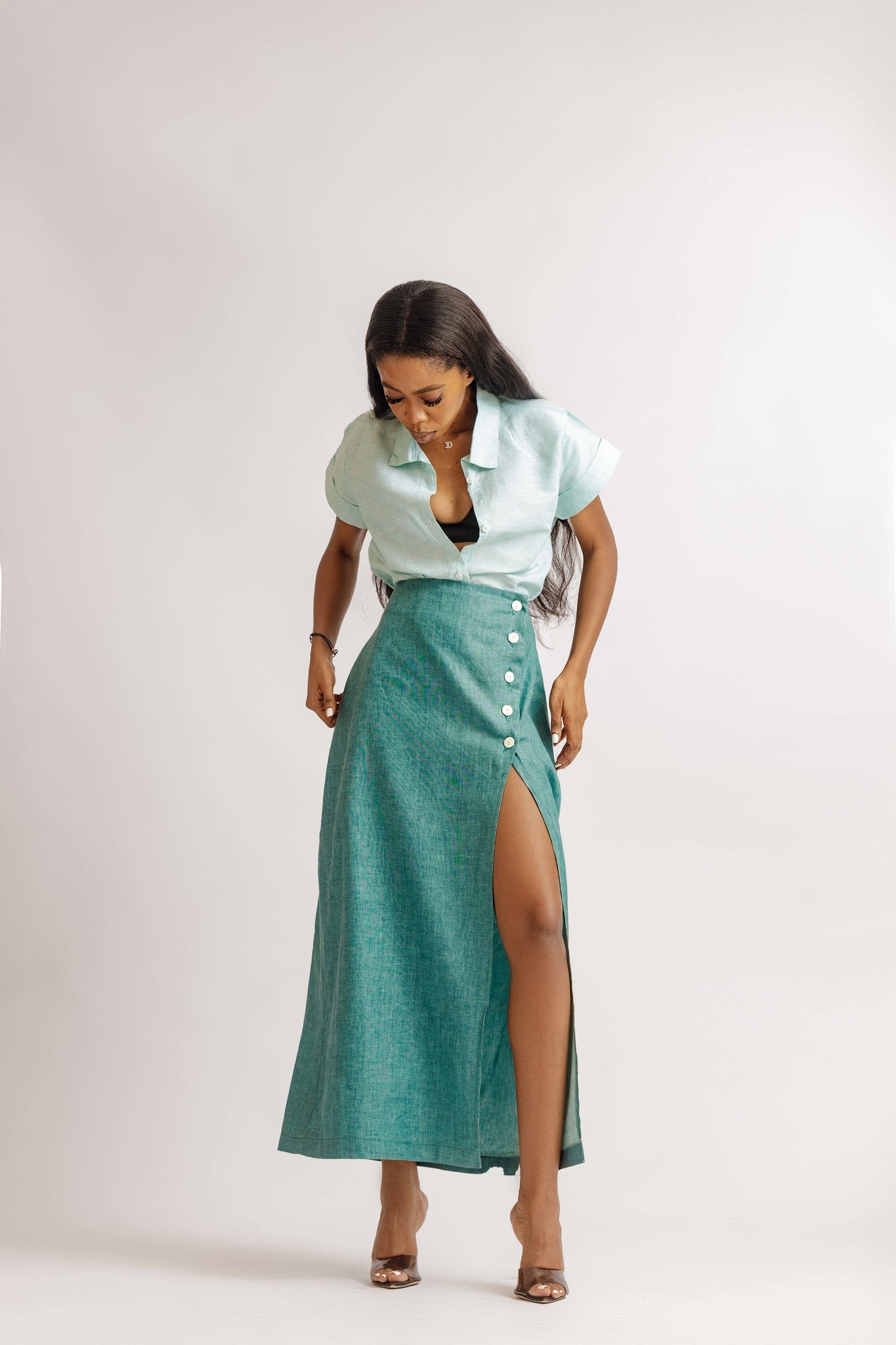 Button Skirt Set