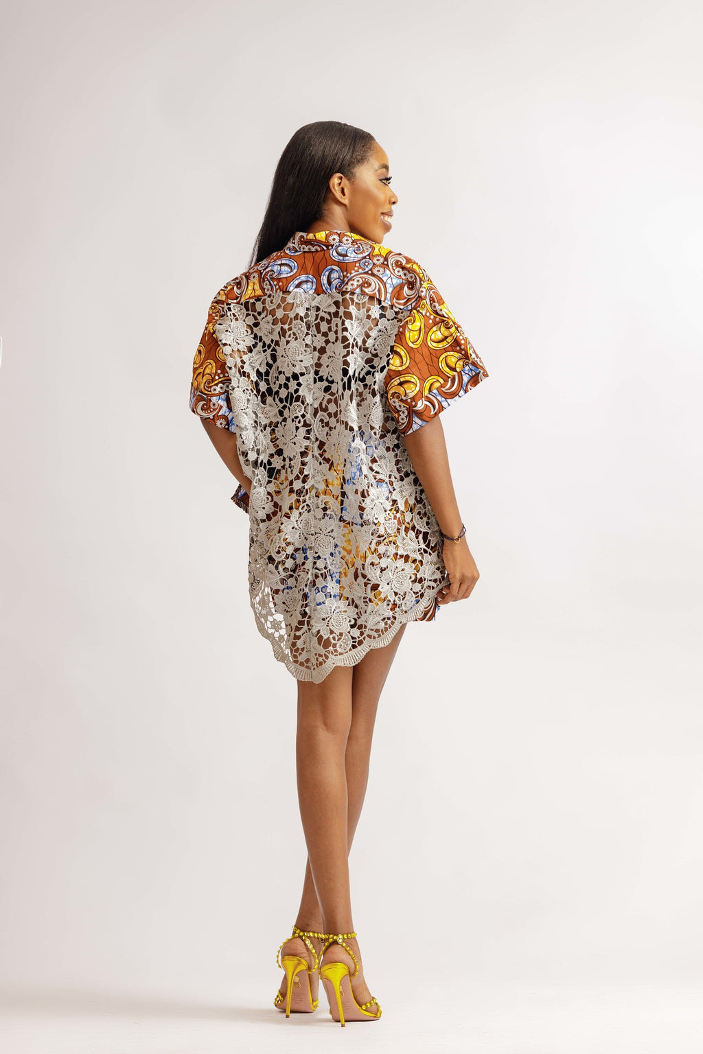 Ankara Laced Skirt Set