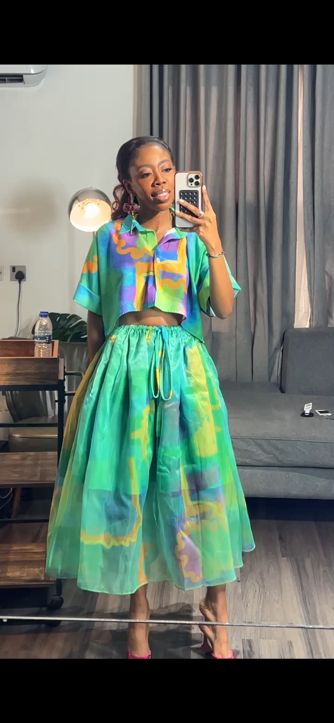 Printed Cropped Shirt