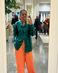 Green & Orange Linen set