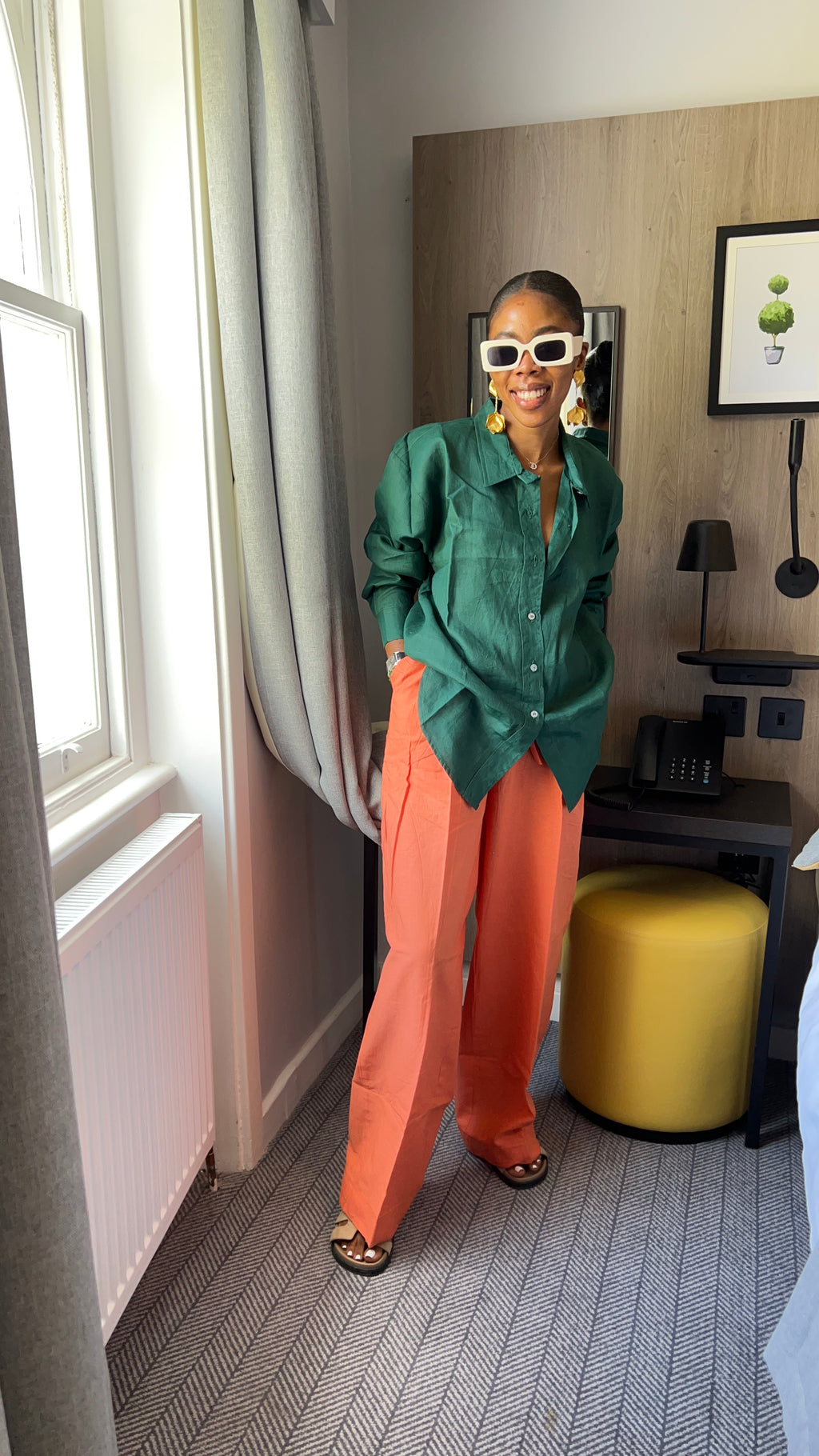 Green & Orange Linen set