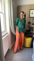 Green & Orange Linen set