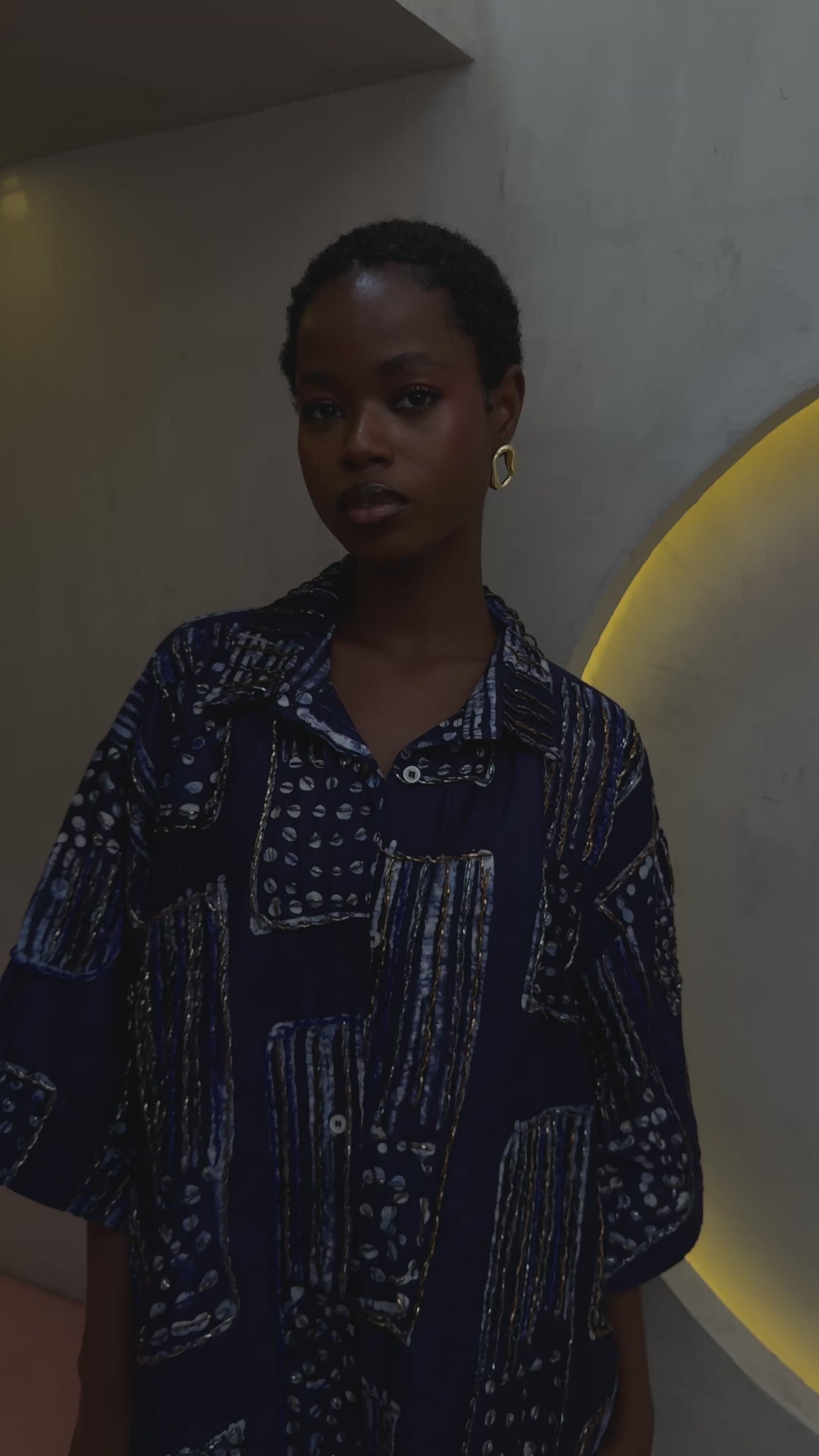 ADIRE BEADED SHIRT