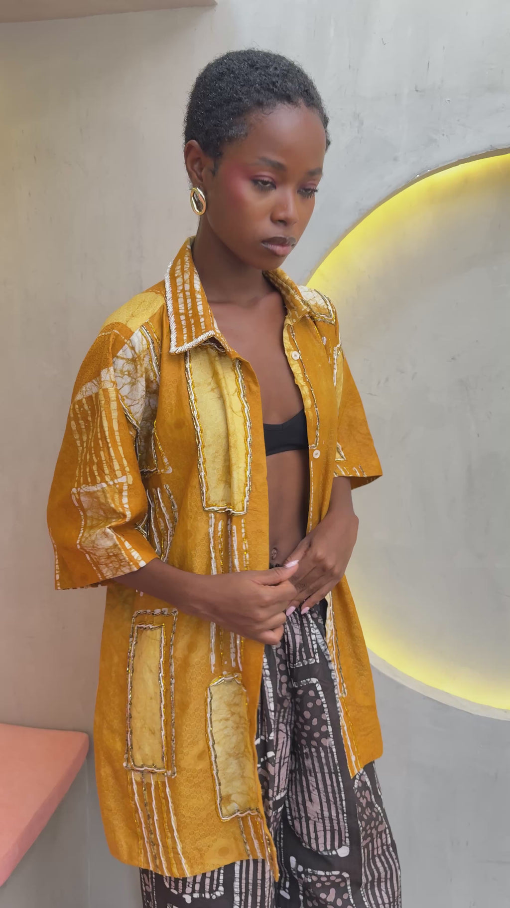 ADIRE BEADED SHIRT