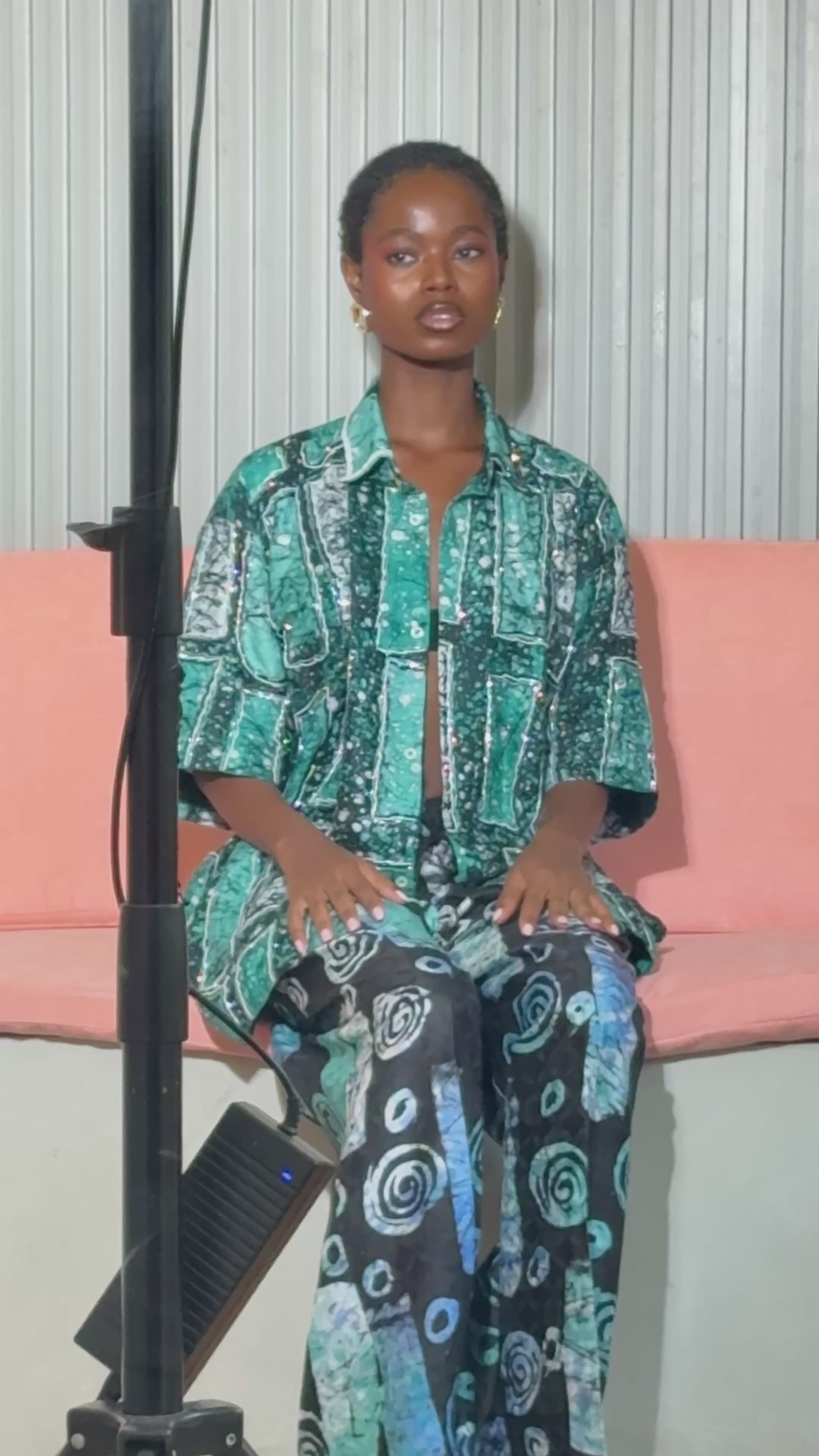 ADIRE BEADED SHIRT